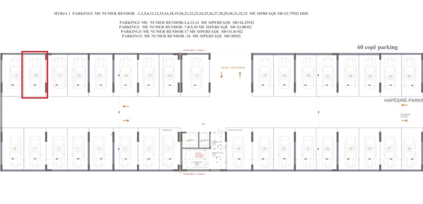 Parkingu Nr. 10 Blloku “B” Hyrja 1