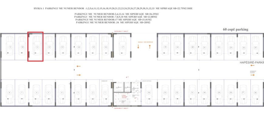 Parkingu Nr. 11 Blloku “B” Hyrja 1***REZERVUAR