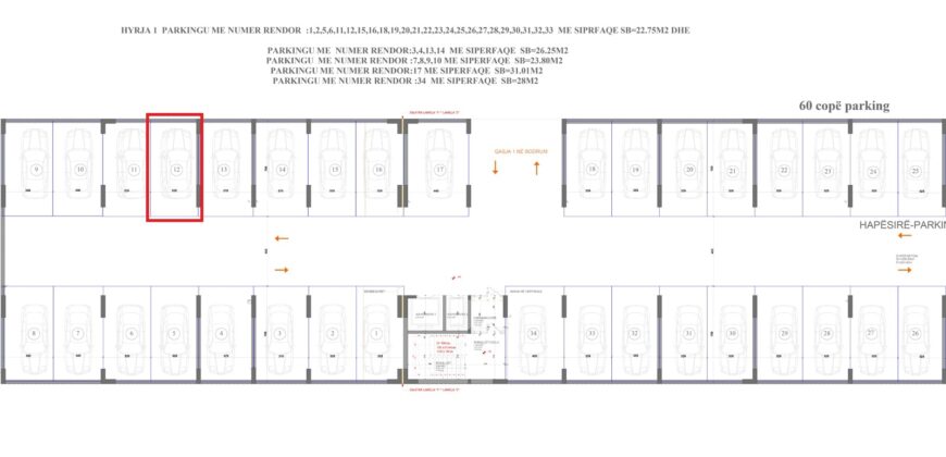 Parkingu Nr. 12 Blloku “B” Hyrja 1