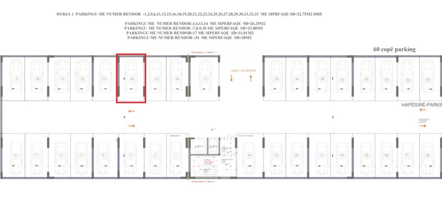Parkingu Nr. 14 Blloku “B” Hyrja 1