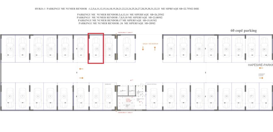 Parkingu Nr. 15 Blloku “B” Hyrja 1