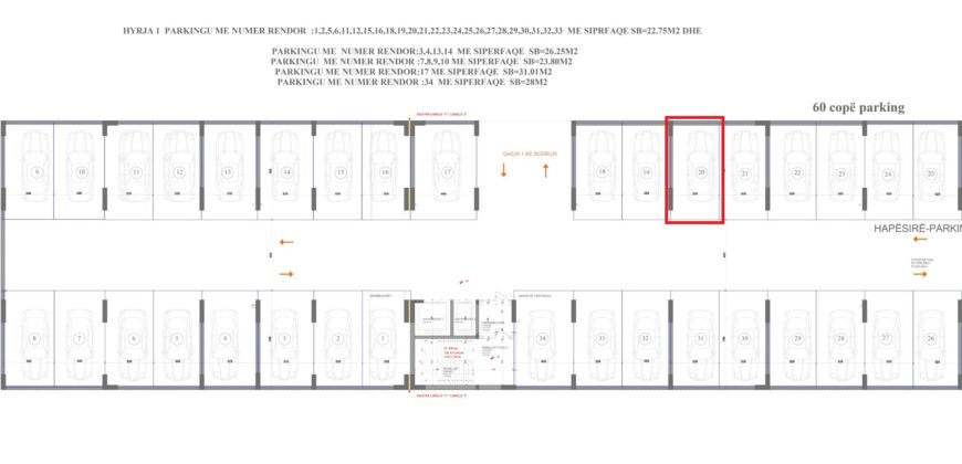 Parkingu Nr. 20 Blloku “B” Hyrja 1