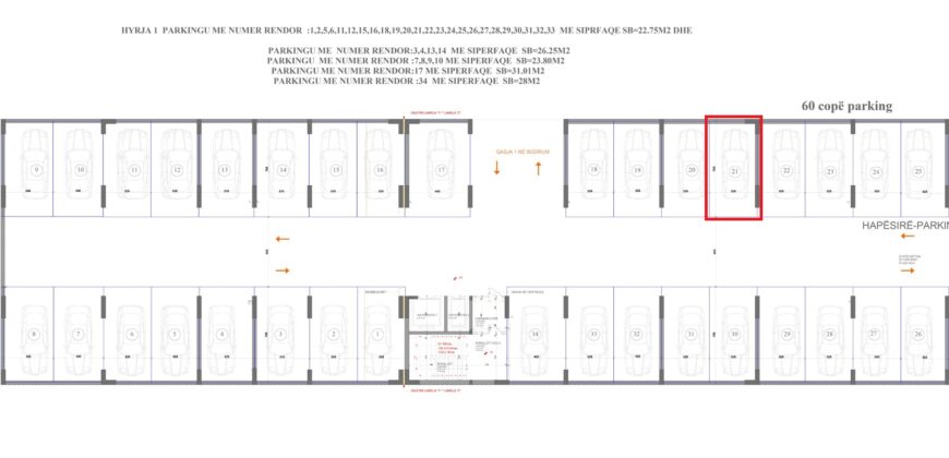 Parkingu Nr. 21 Blloku “B” Hyrja 1