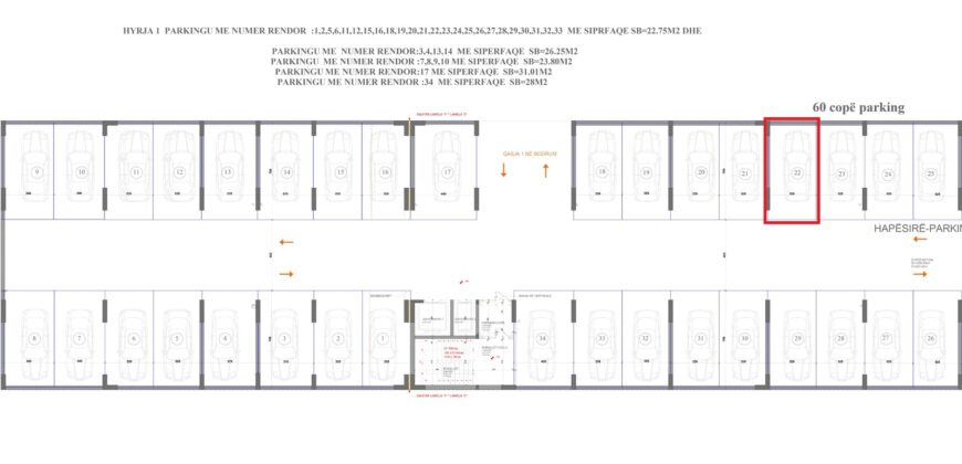 Parkingu Nr. 22 Blloku “B” Hyrja 1