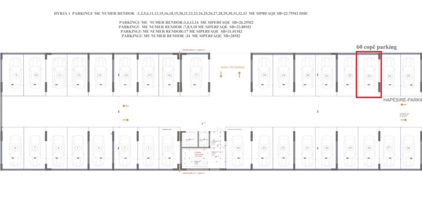 Parkingu Nr. 23 Blloku “B” Hyrja 1
