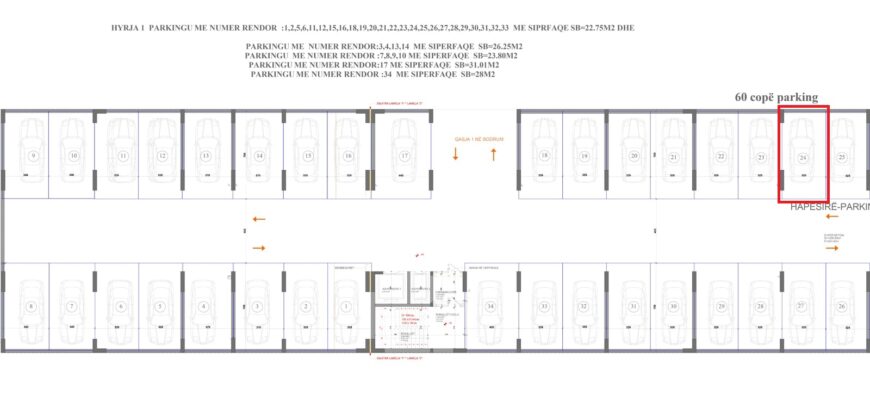 Parkingu Nr. 24 Blloku “B” Hyrja 1