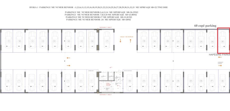 Parkingu Nr. 25 Blloku “B” Hyrja 1