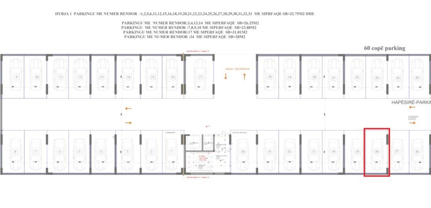 Parkingu Nr. 28 Blloku “B” Hyrja 1