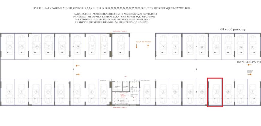 Parkingu Nr. 29 Blloku “B” Hyrja 1