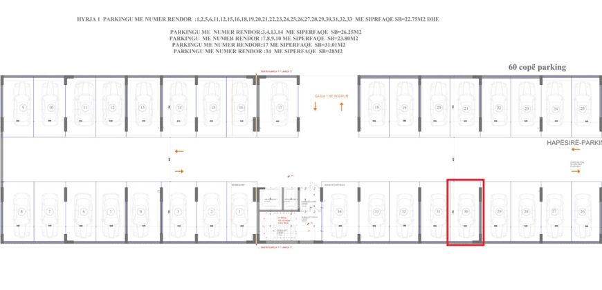 Parkingu Nr. 30 Blloku “B” Hyrja 1