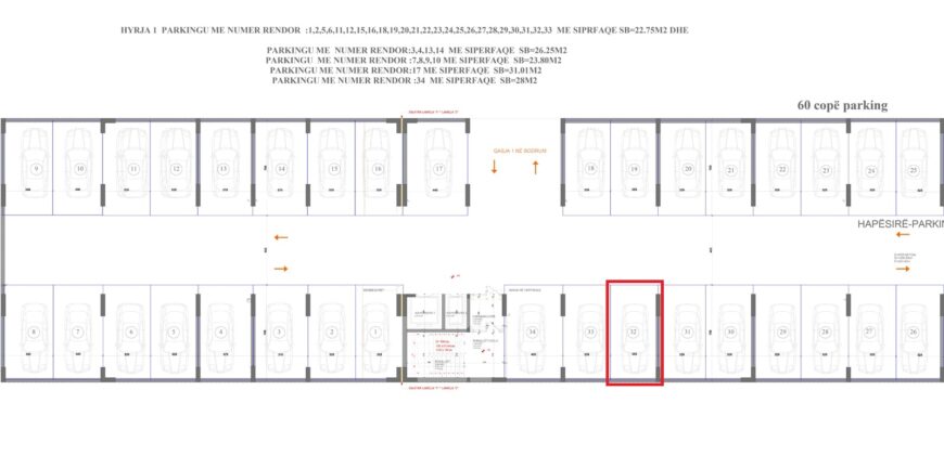 Parkingu Nr. 32 Blloku “B” Hyrja 1