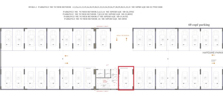 Parkingu Nr. 34 Blloku “B” Hyrja 1