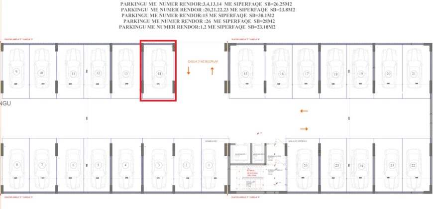 Parkingu Nr. 14 Blloku “B” Hyrja 2