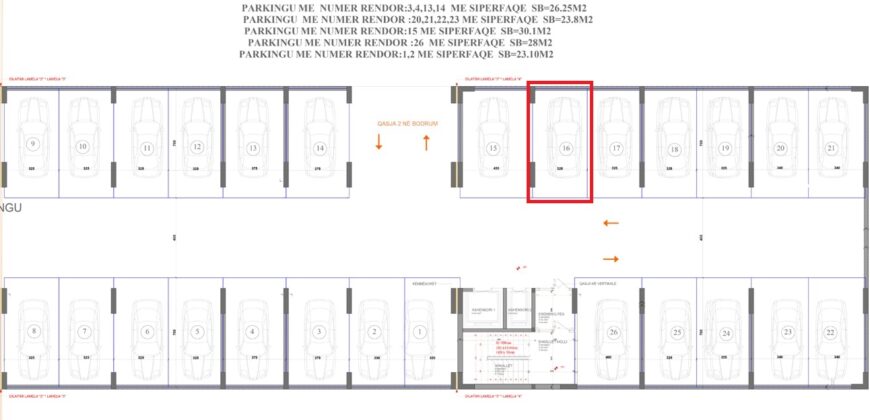 Parkingu Nr. 16 Blloku “B” Hyrja 2
