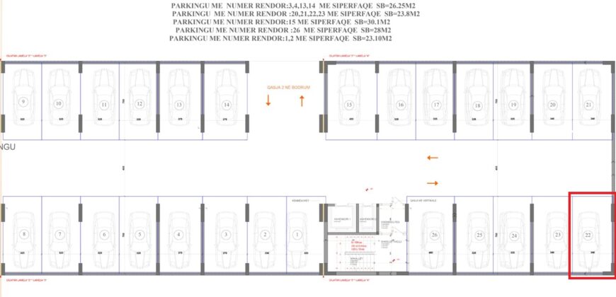 Parkingu Nr. 22 Blloku “B” Hyrja 2