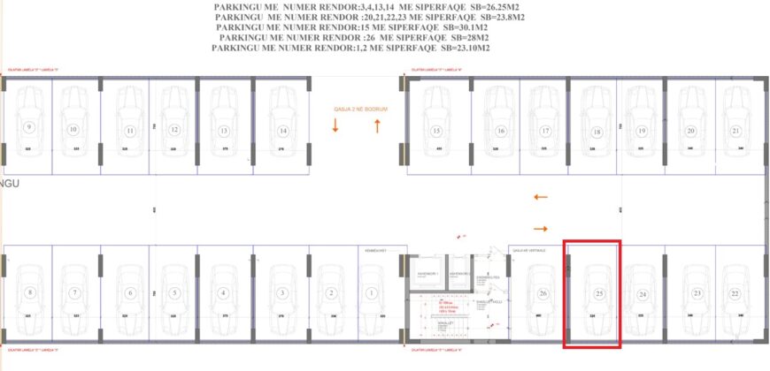 Parkingu Nr. 25 Blloku “B” Hyrja 2