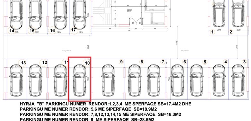 Parkingu Nr. 10 Blloku Hyrja B