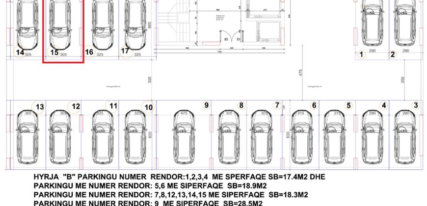 Parkingu Nr. 15 Blloku Hyrja B