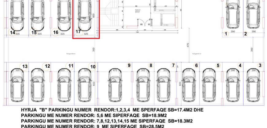 Parkingu Nr. 17 Blloku Hyrja B