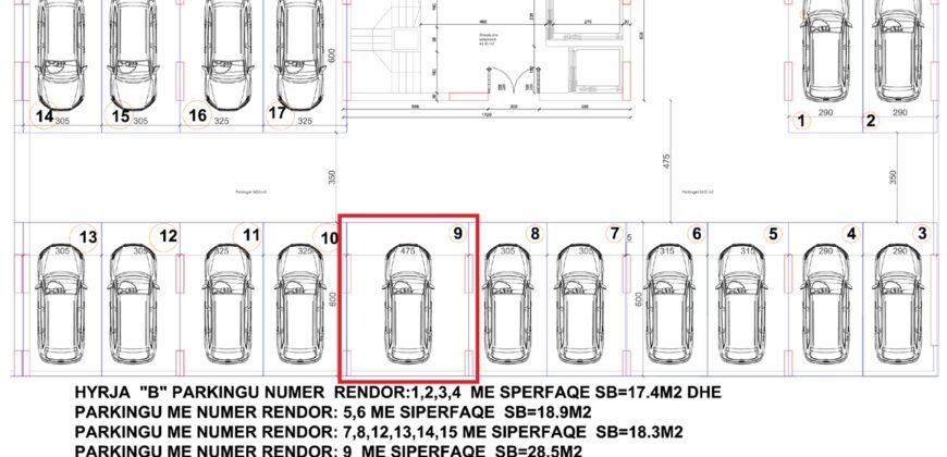 Parkingu Nr. 9 Blloku Hyrja B