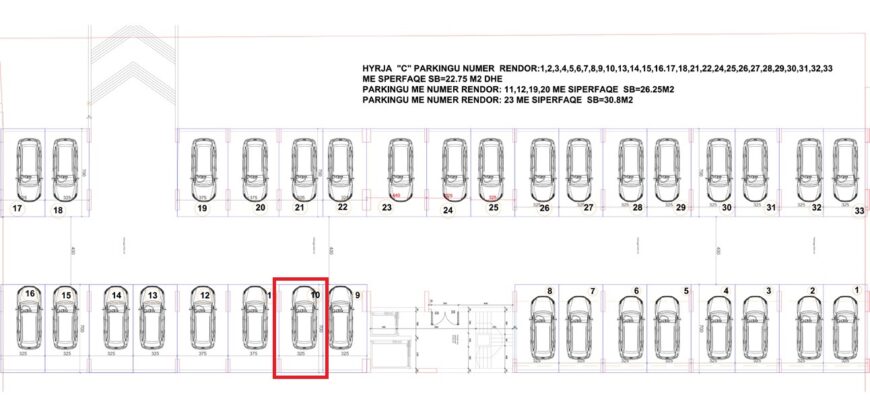 Parkingu Nr. 10 Blloku Hyrja C