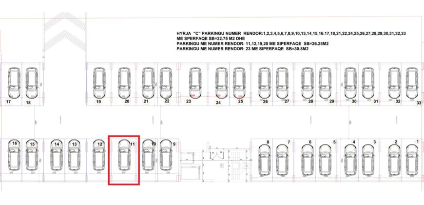 Parkingu Nr. 11 Blloku Hyrja C**Rezervuar