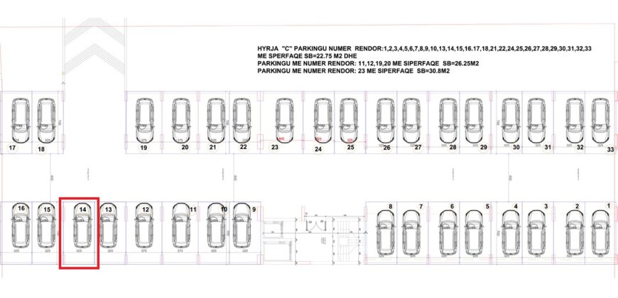 Parkingu Nr. 14 Blloku Hyrja C