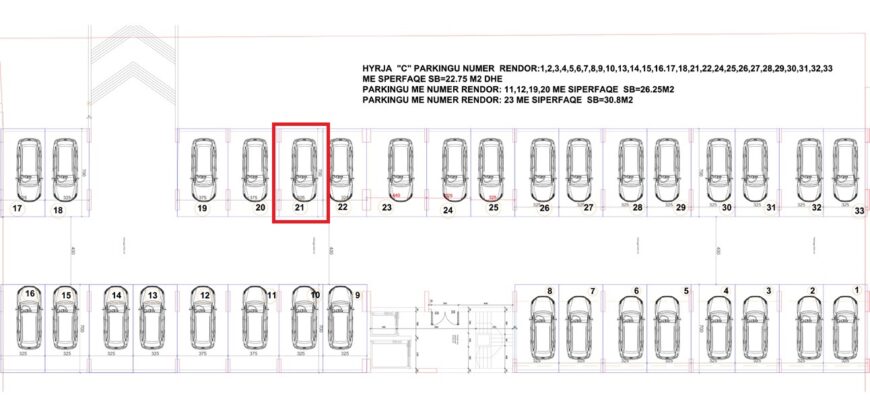Parkingu Nr. 21 Blloku Hyrja C