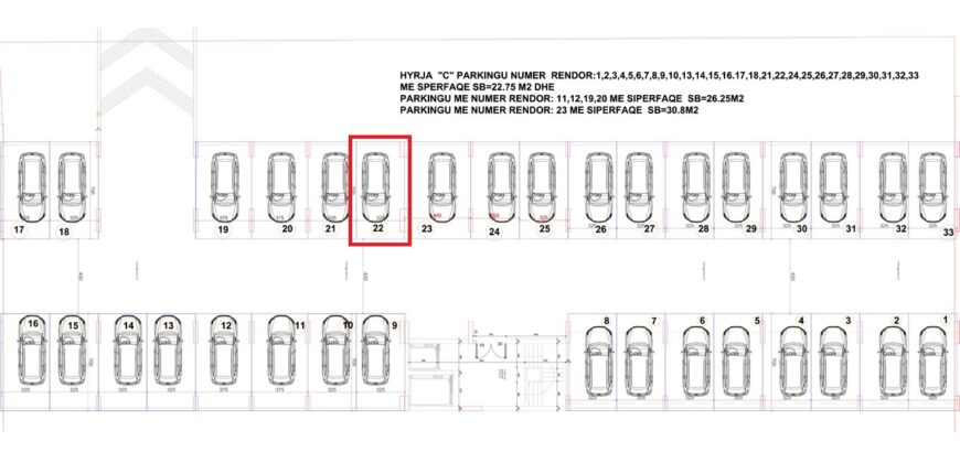 Parkingu Nr. 22 Blloku Hyrja C