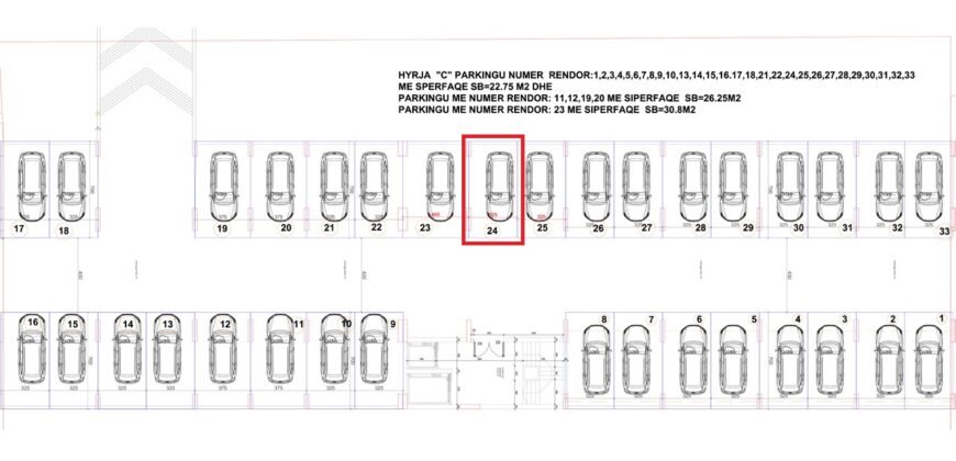Parkingu Nr. 24 Blloku Hyrja C