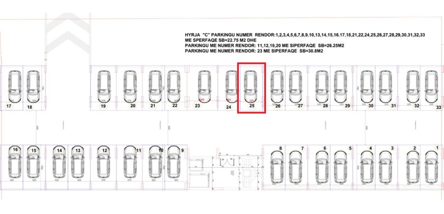 Parkingu Nr. 25 Blloku Hyrja C
