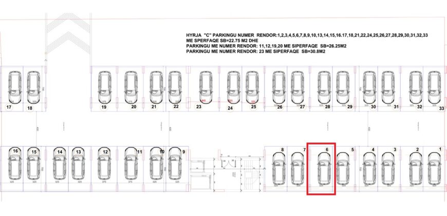 Parkingu Nr. 6 Blloku Hyrja C