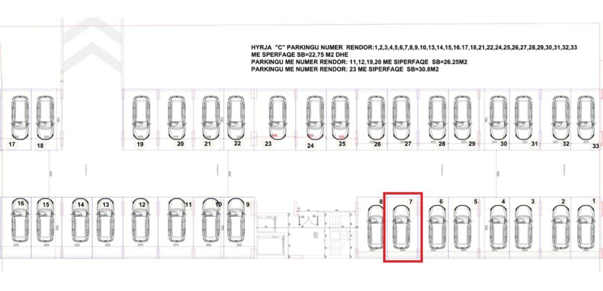 Parkingu Nr. 7 Blloku Hyrja C