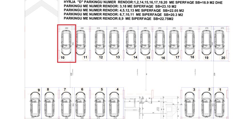 Parkingu Nr. 10 Blloku Hyrja D
