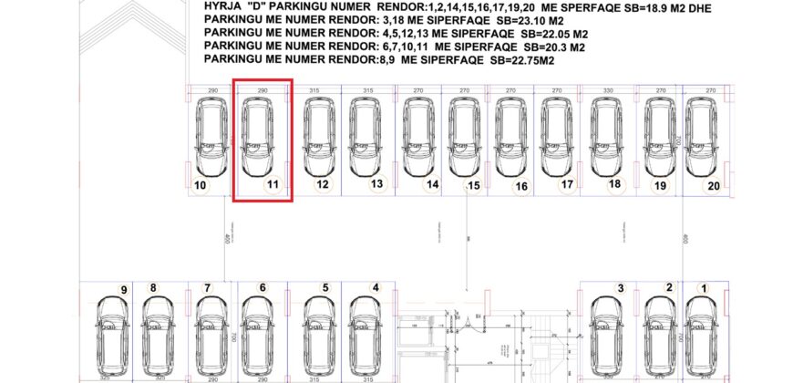 Parkingu Nr. 11 Blloku Hyrja D