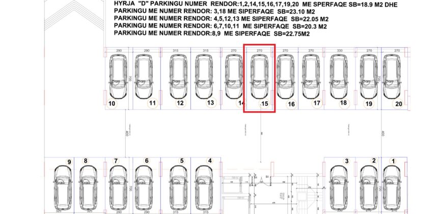 Parkingu Nr. 15 Blloku Hyrja D