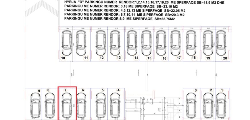 Parkingu Nr. 7 Blloku Hyrja D