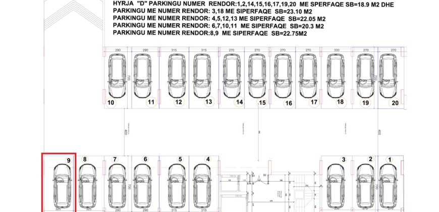 Parkingu Nr. 9 Blloku Hyrja D