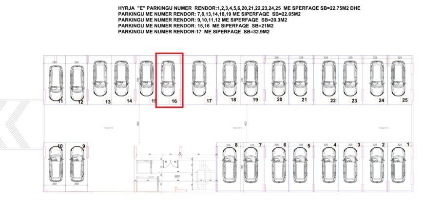 Parkingu Nr. 16 Blloku Hyrja E