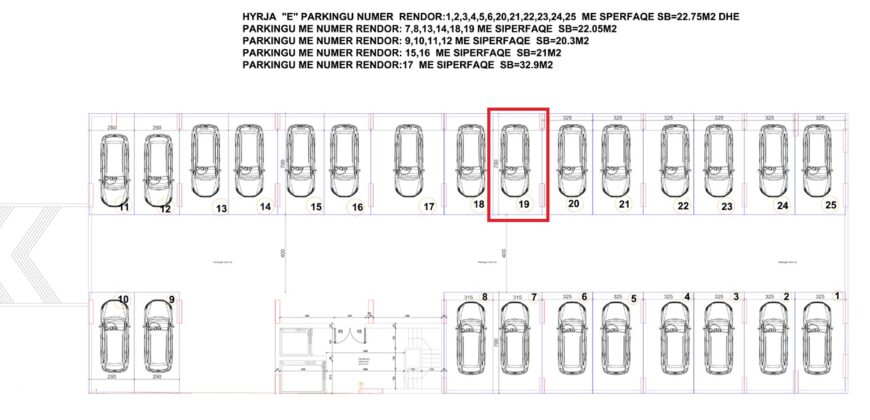 Parkingu Nr. 19 Blloku Hyrja E