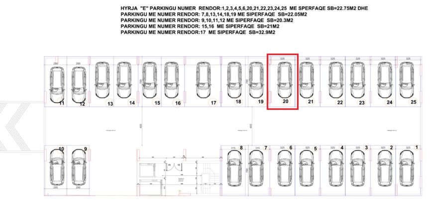 Parkingu Nr. 20 Blloku Hyrja E