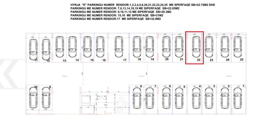 Parkingu Nr. 22 Blloku Hyrja E