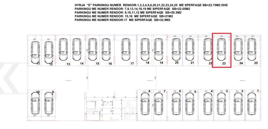 Parkingu Nr. 23 BllokuHyrja E