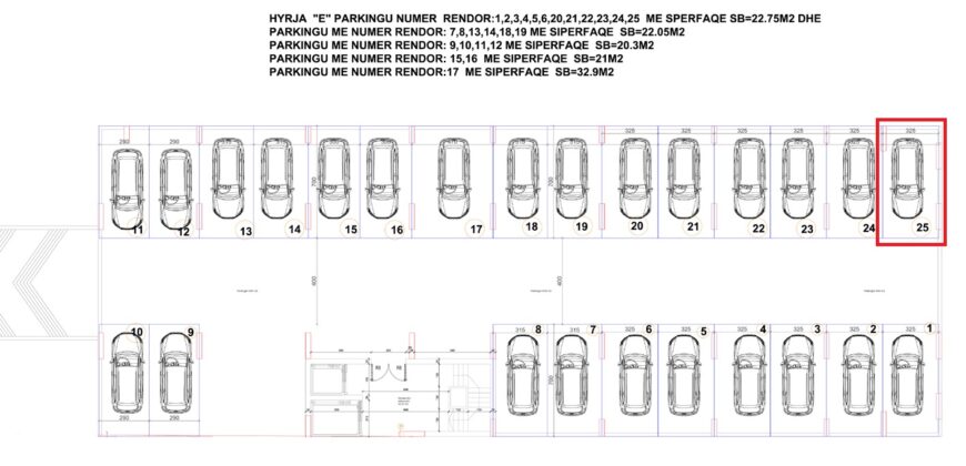 Parkingu Nr. 25 Blloku Hyrja E