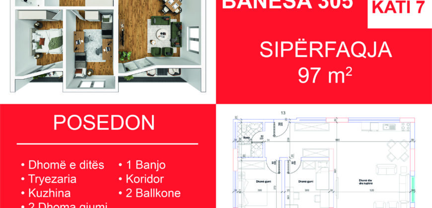 Banesa 305 Blloku i Ri “C” Hyrja 3*REZERVUAR