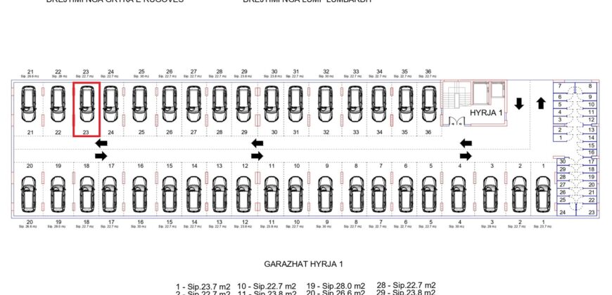 Parkingu Nr. 23 Blloku i Ri “C” Hyrja 1