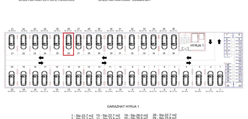 Parkingu Nr. 26 Blloku i Ri “C” Hyrja 1