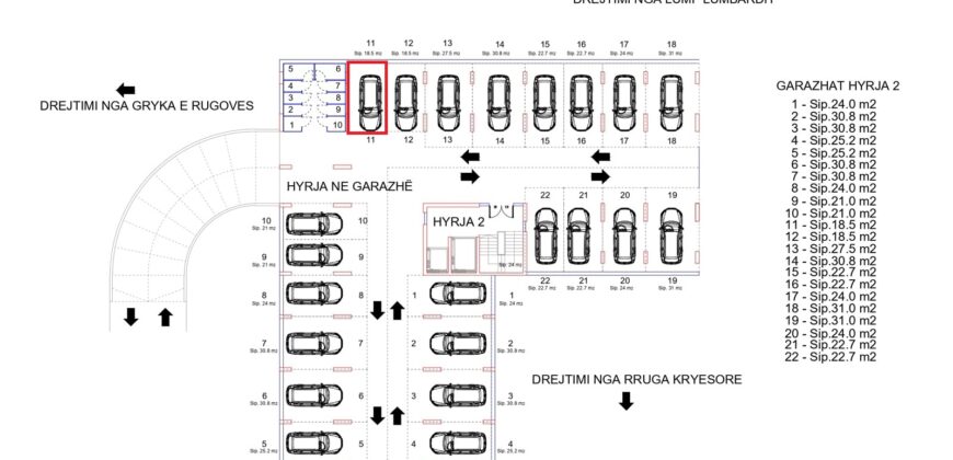 Parkingu Nr. 11 Blloku i Ri “C” Hyrja 2