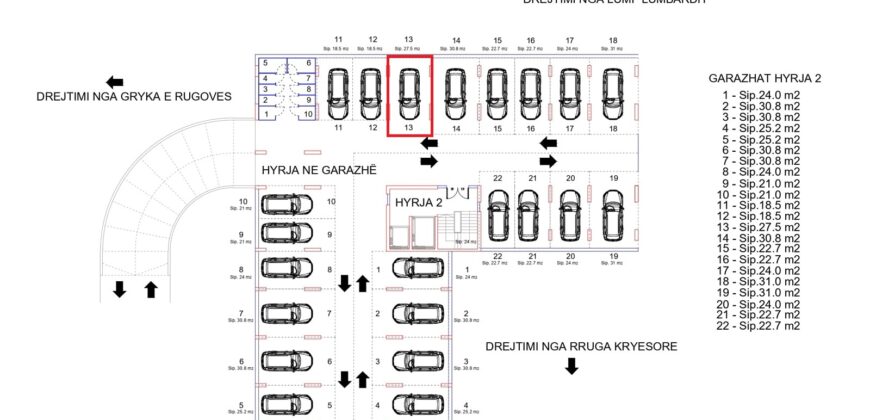 Parkingu Nr. 13 Blloku i Ri “C” Hyrja 2