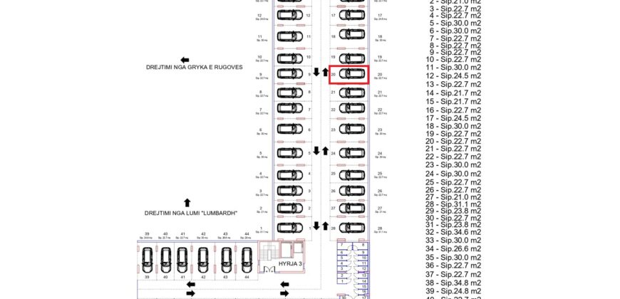 Parkingu Nr. 20 Blloku i Ri “C” Hyrja 3